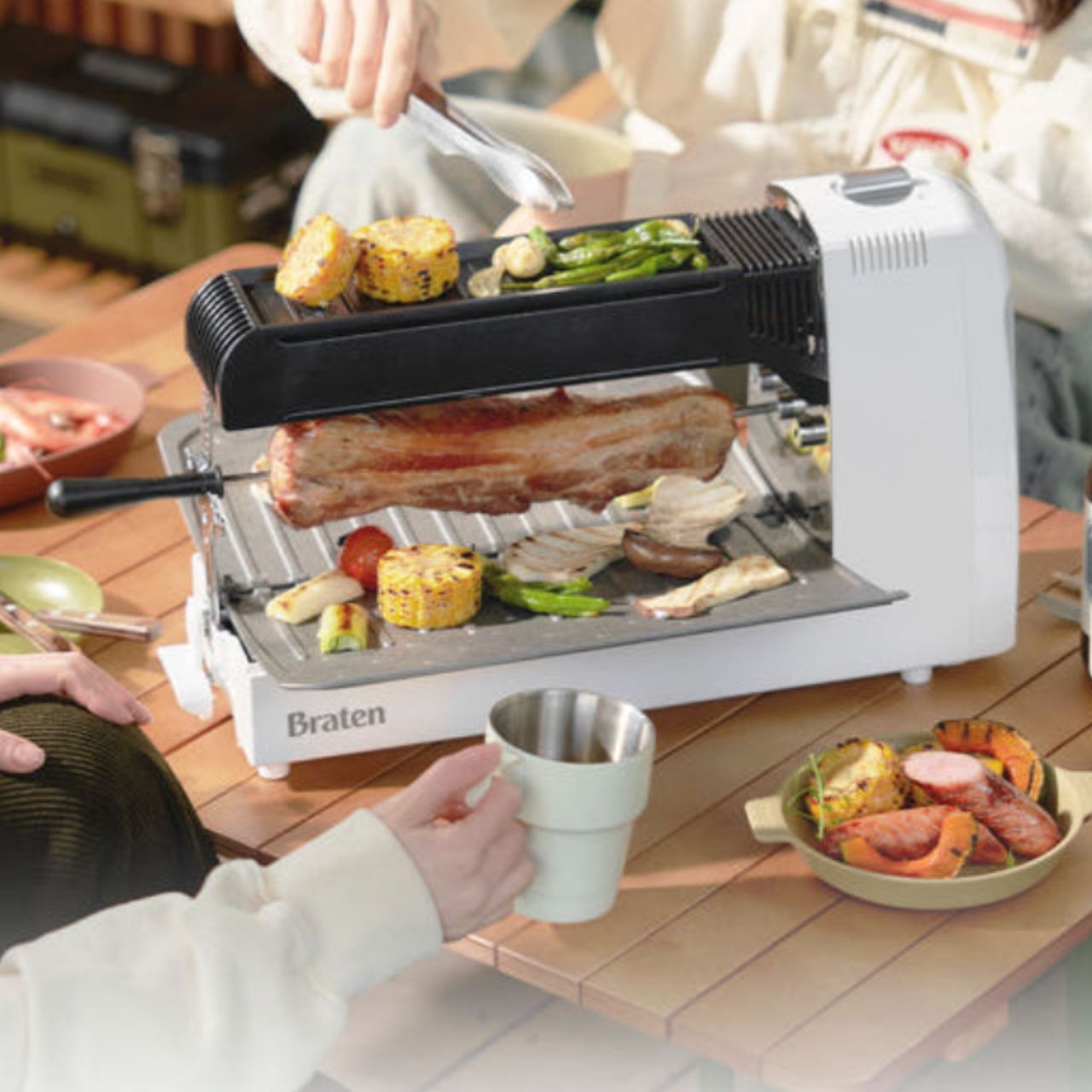 [Braten] BBQ Grill, Foldable Gas Grill Set