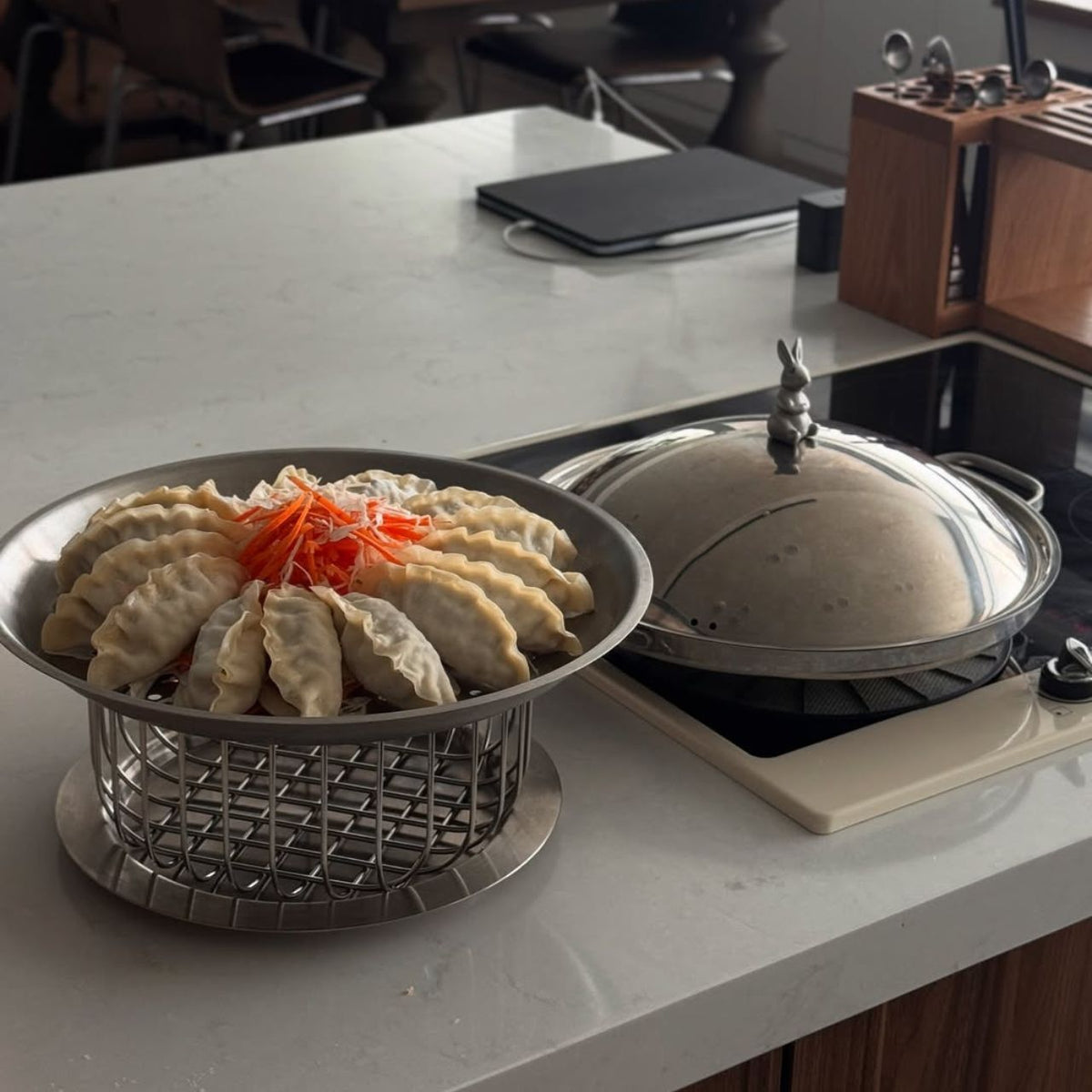 [Kuper] Caritas SUS 304 Griddle Steamer Pan with Rabbit Lid Version