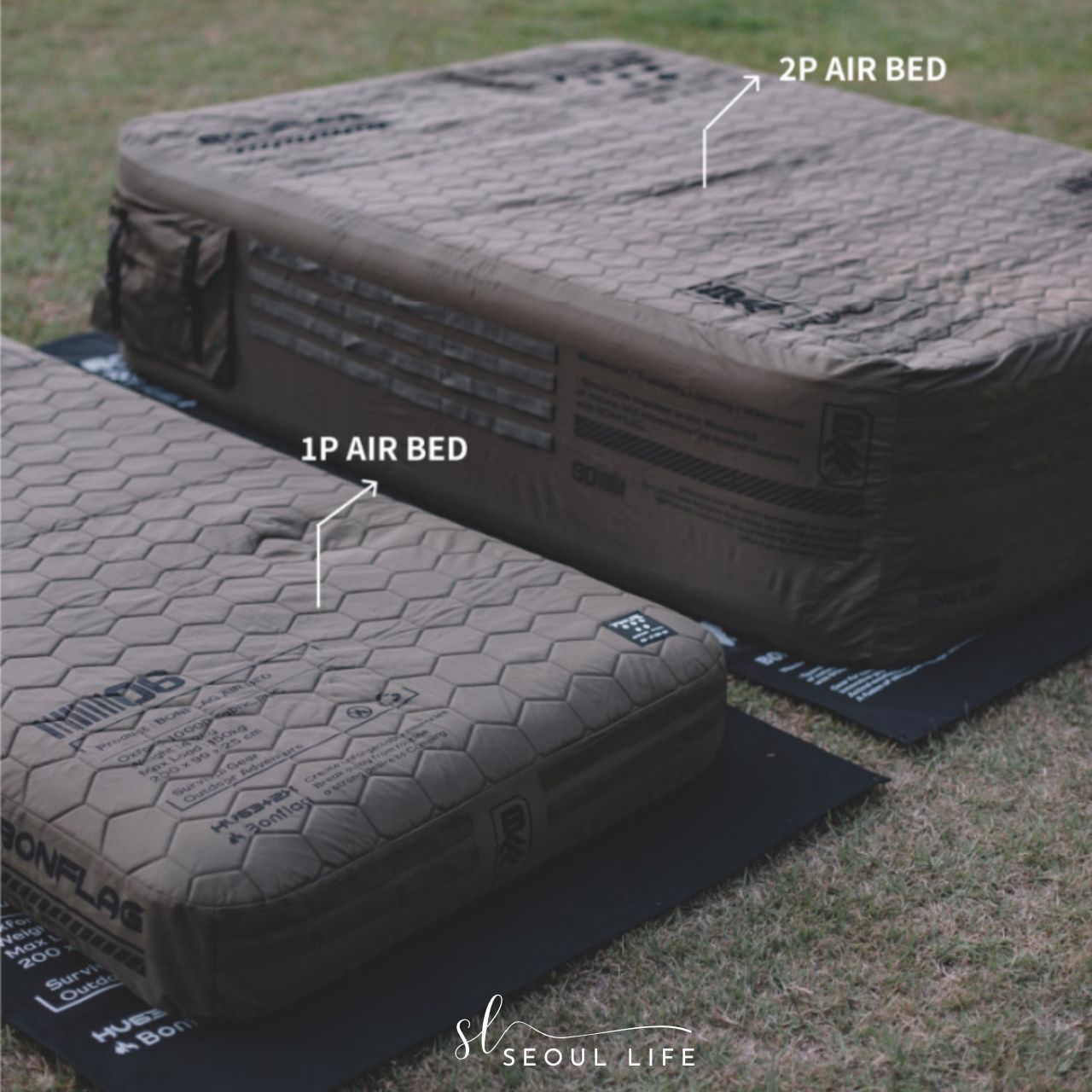 [Bonflag]  Air-Bed 2-person Air-Bed, Air-pump Included. Camping Rental