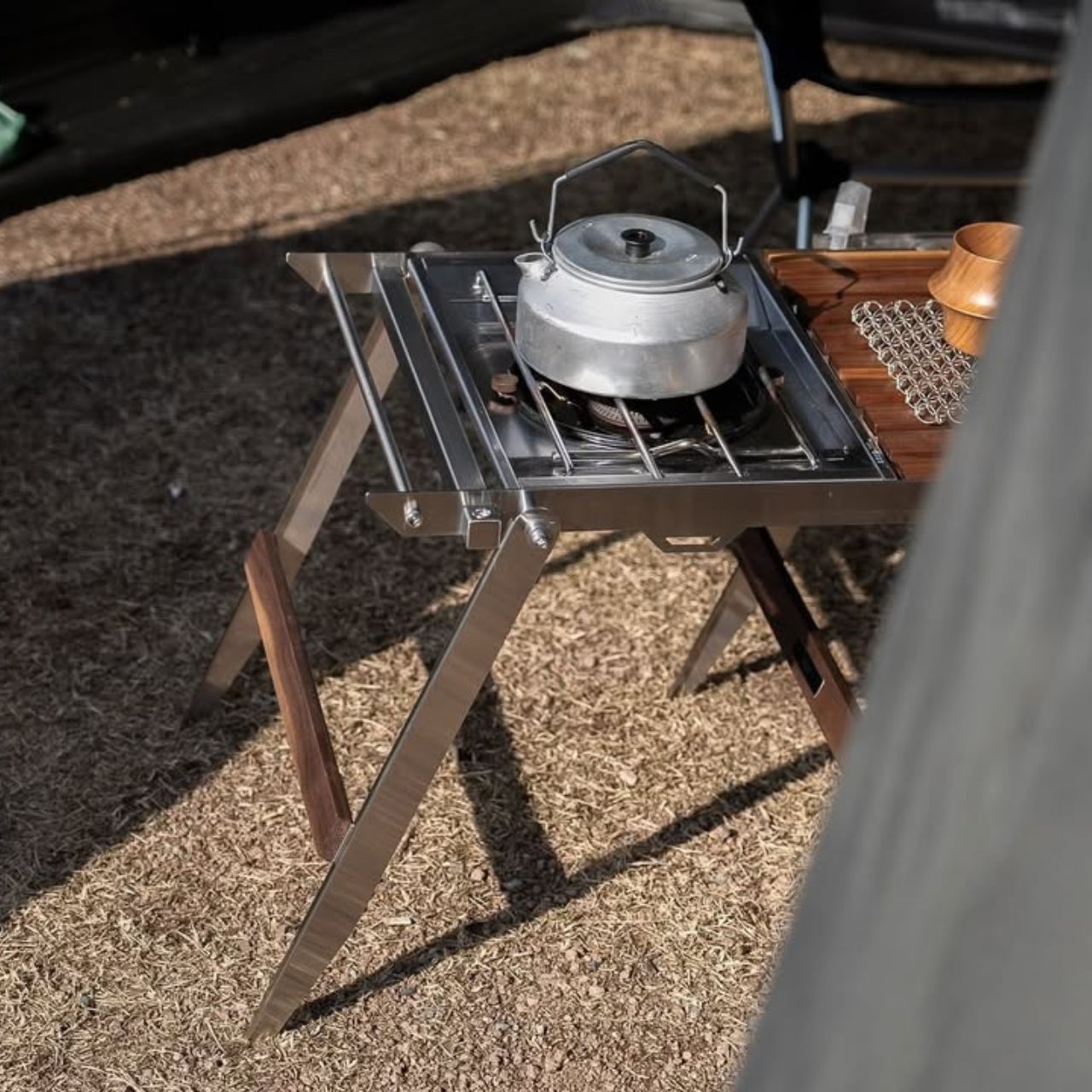 [Billy Design] Wood Steel Fold-able IGT Camping Table