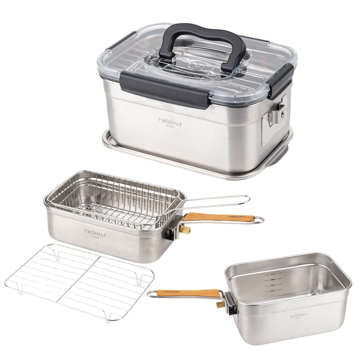 [Twohalf] Multi-function Cooking pot, container, Steamer