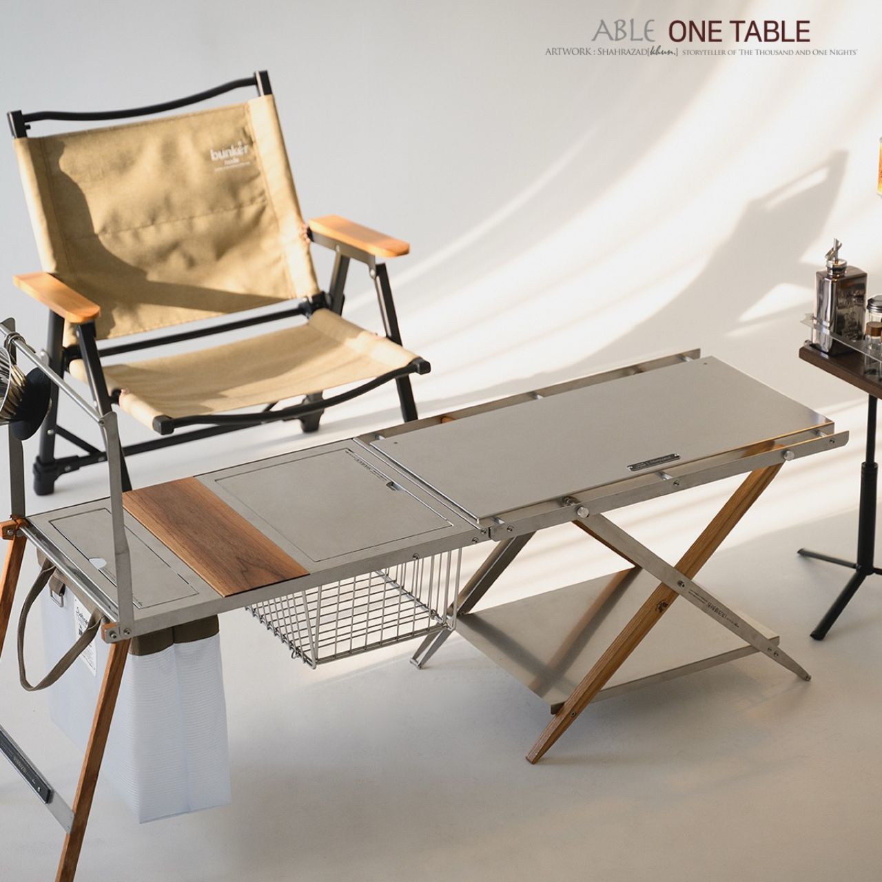 [Shahrazad] Camping Outddor Stainless Handcrafted IGT Folding Table, Made in Korea