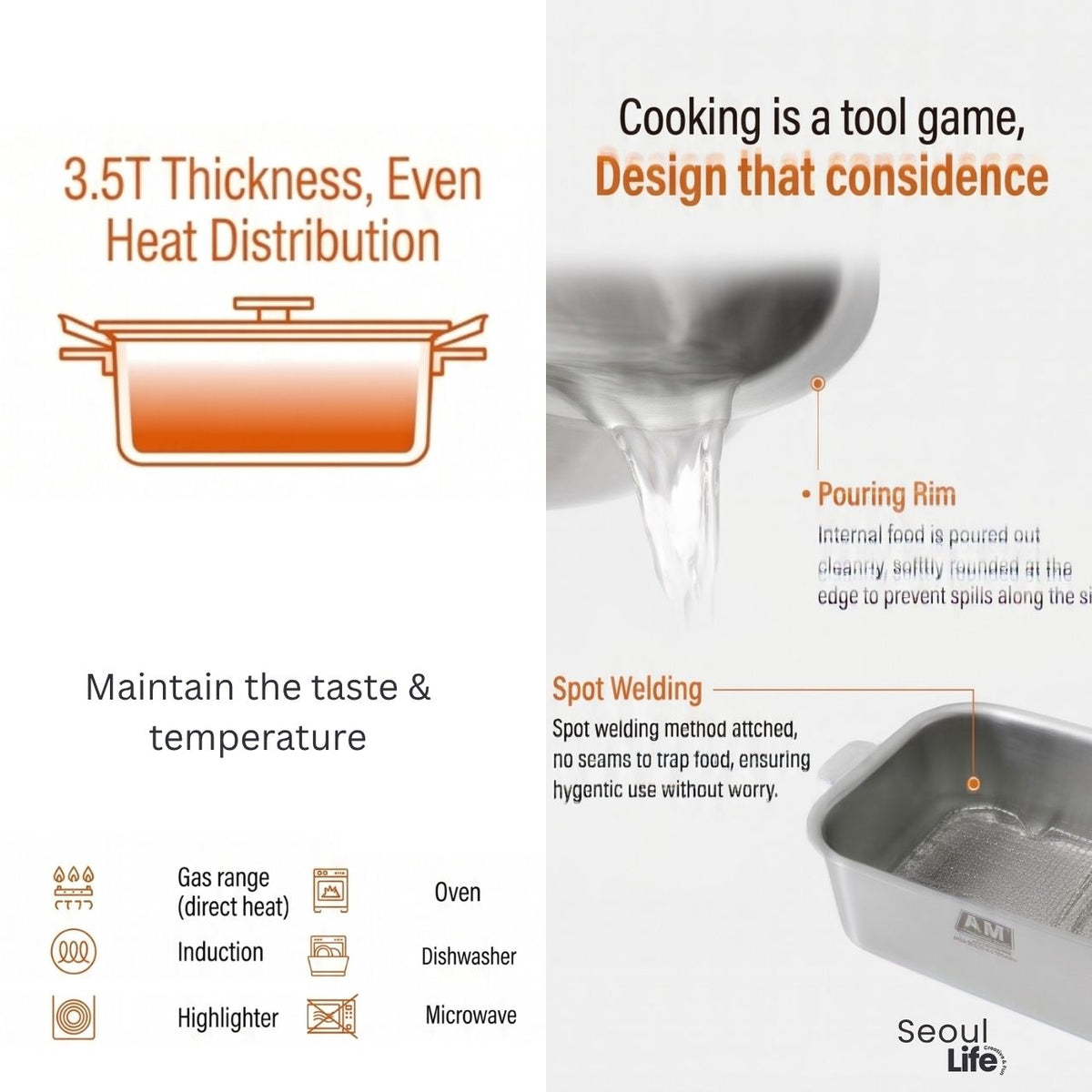 [AMT] 316Ti Stainless Steel 5-Ply Multi-Cooker Pot