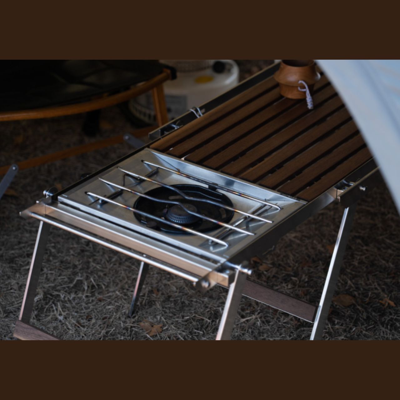[Billy Design] Wood Steel Fold-able IGT Camping Table