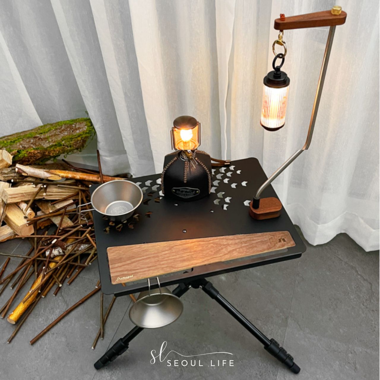 Shahzarad] Tripod Camping Side table, lantern table, Made in Korea