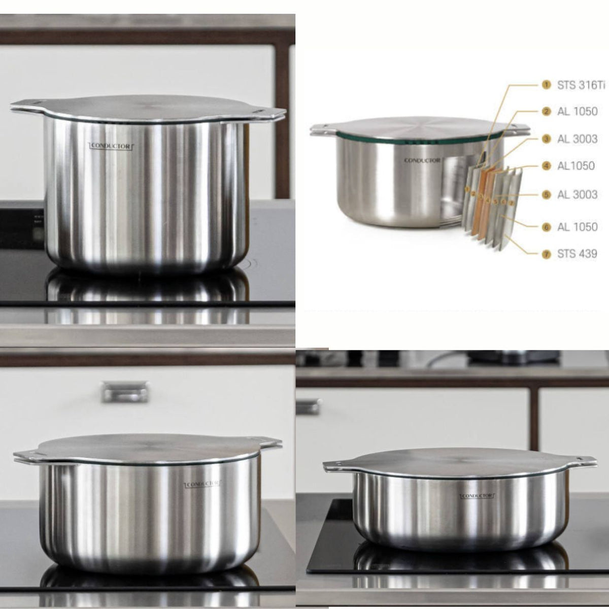 [Conductor] 7-Ply 316Ti Stainless Steel Detachable Cookware Pot