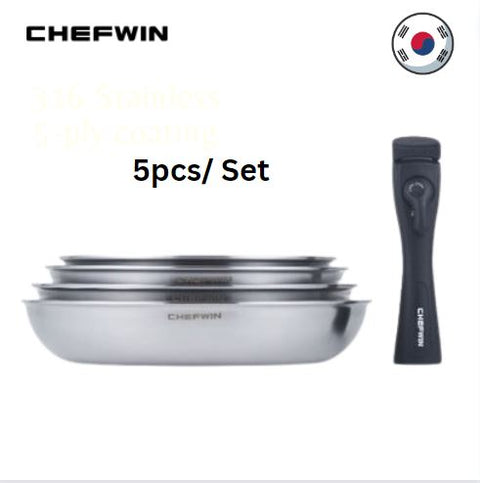 *Chefwin* 316STS stainless pan sets with detachable handle