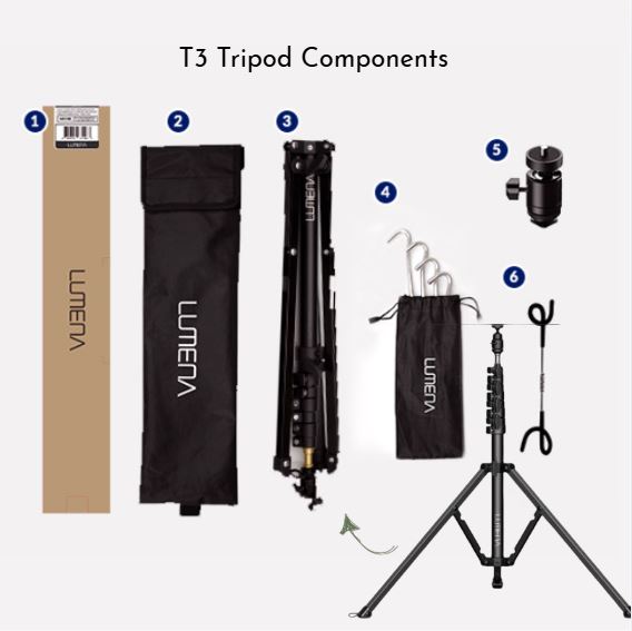 [Lumena] The Classic LED Camping lamp with T3 Tripod Stand