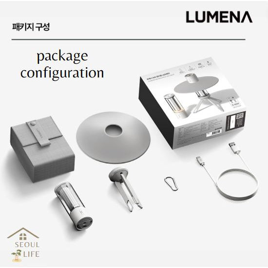 *Lumena M3* Multi-use light set( matt white color)/camping, mood, desk light stand