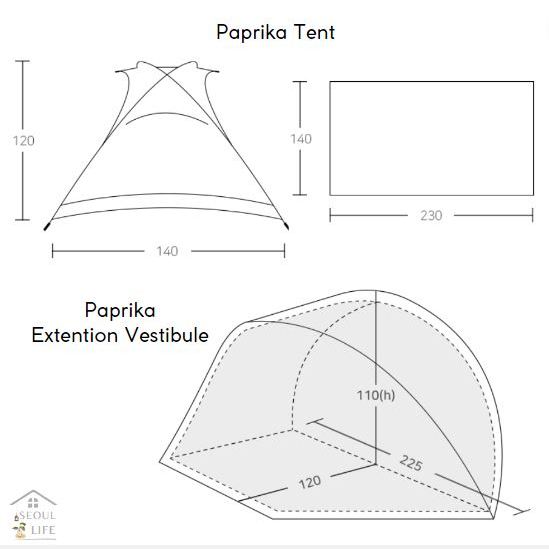Minimal Works PAPRIKA Easy Pitch 帳篷的延長前廳帳篷
